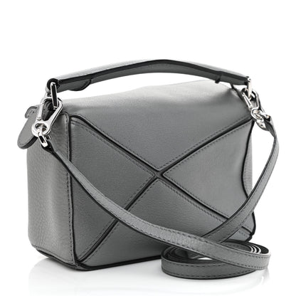 Loewe Metallic Calfskin Mini Puzzle Bag Gunmetal 3 of 11