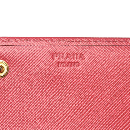 Prada Saffiano Metal Continental Flap Wallet Peonia 6 of 12