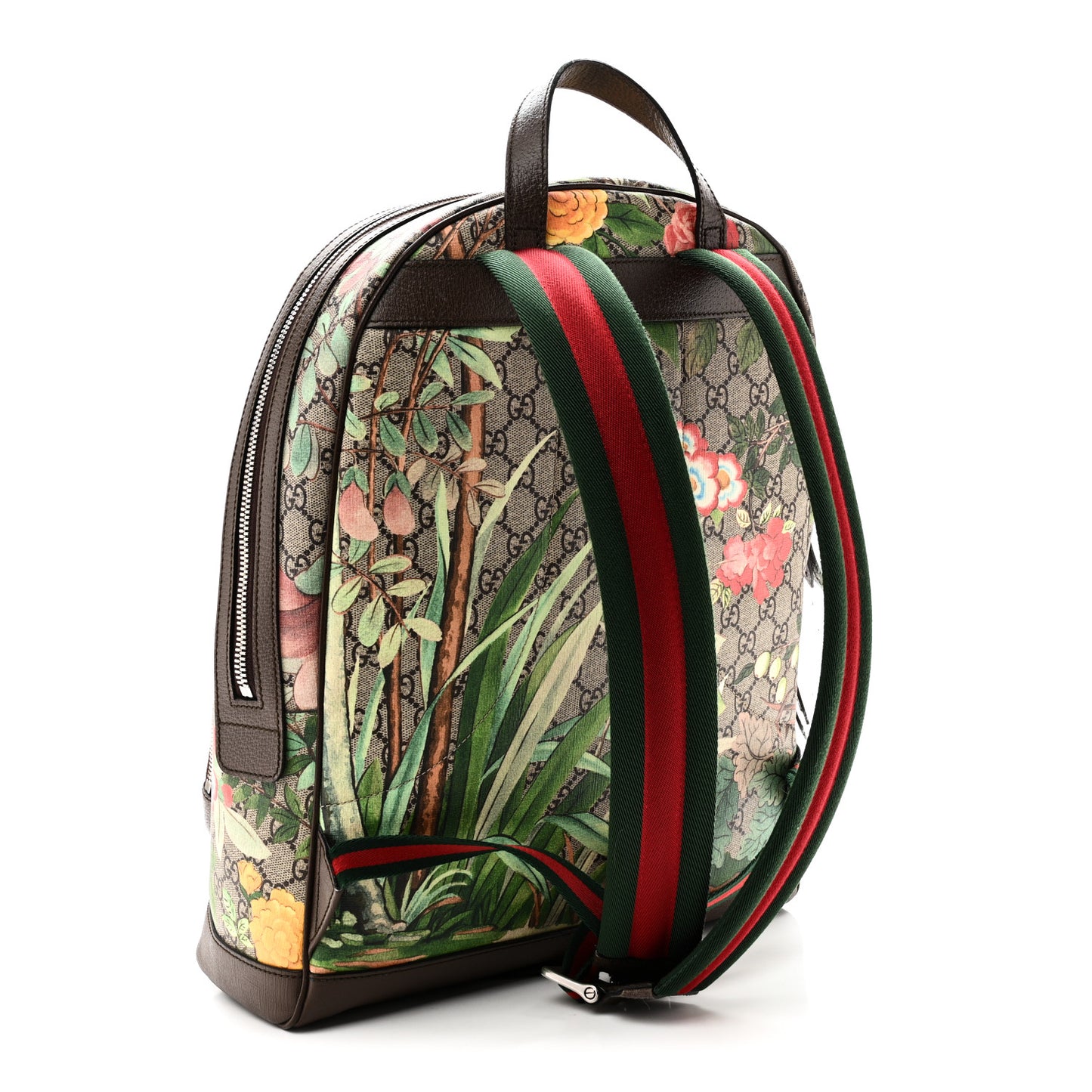 GG Supreme Monogram Tian Web Small Day Backpack Beige Multicolor New Acero