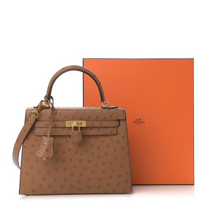 Hermes Ostrich Kelly Sellier 25 Alezan 11 of 11