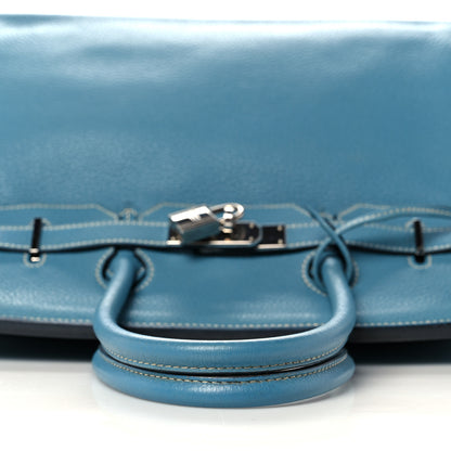 Hermes Taurillon Clemence Birkin 35 Blue Jean 14 of 47