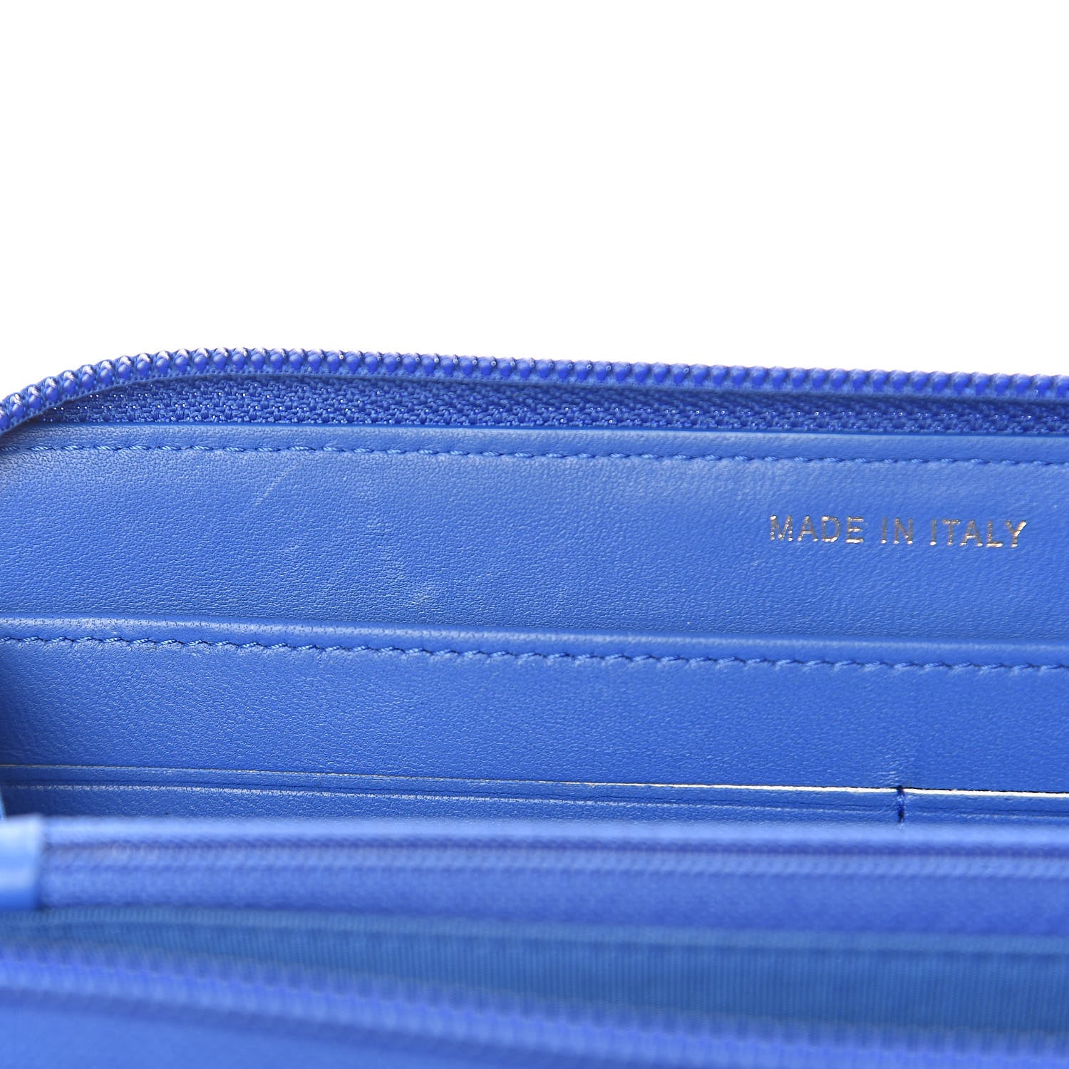 Chanel Lambskin Quilted Boy Zip Around Wallet Blue 9 of 10