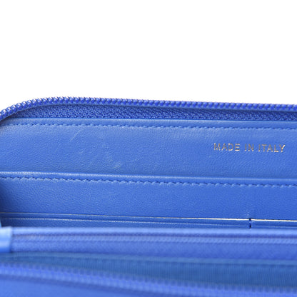 Chanel Lambskin Quilted Boy Zip Around Wallet Blue 9 of 10