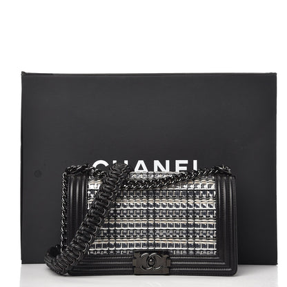 Chanel PVC Thread Woven Medium Boy Flap Black 9 of 9