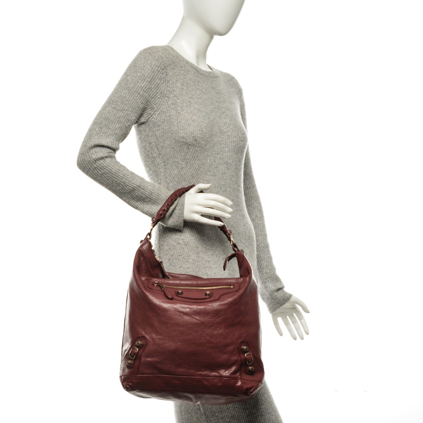 Agneau Giant 21 Rose Gold Hardware Day Hobo Cassis