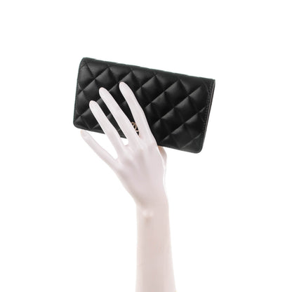 Chanel Lambskin Quilted Yen Wallet Black 2 of 8