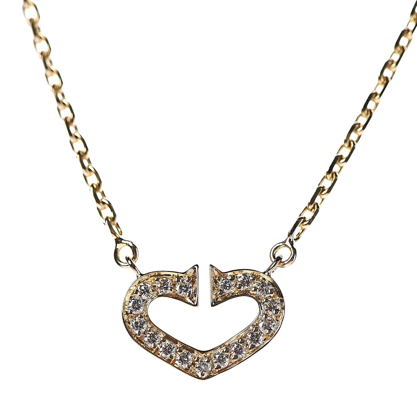 18K Yellow Gold Diamond Hearts And Symbols Pendant Necklace