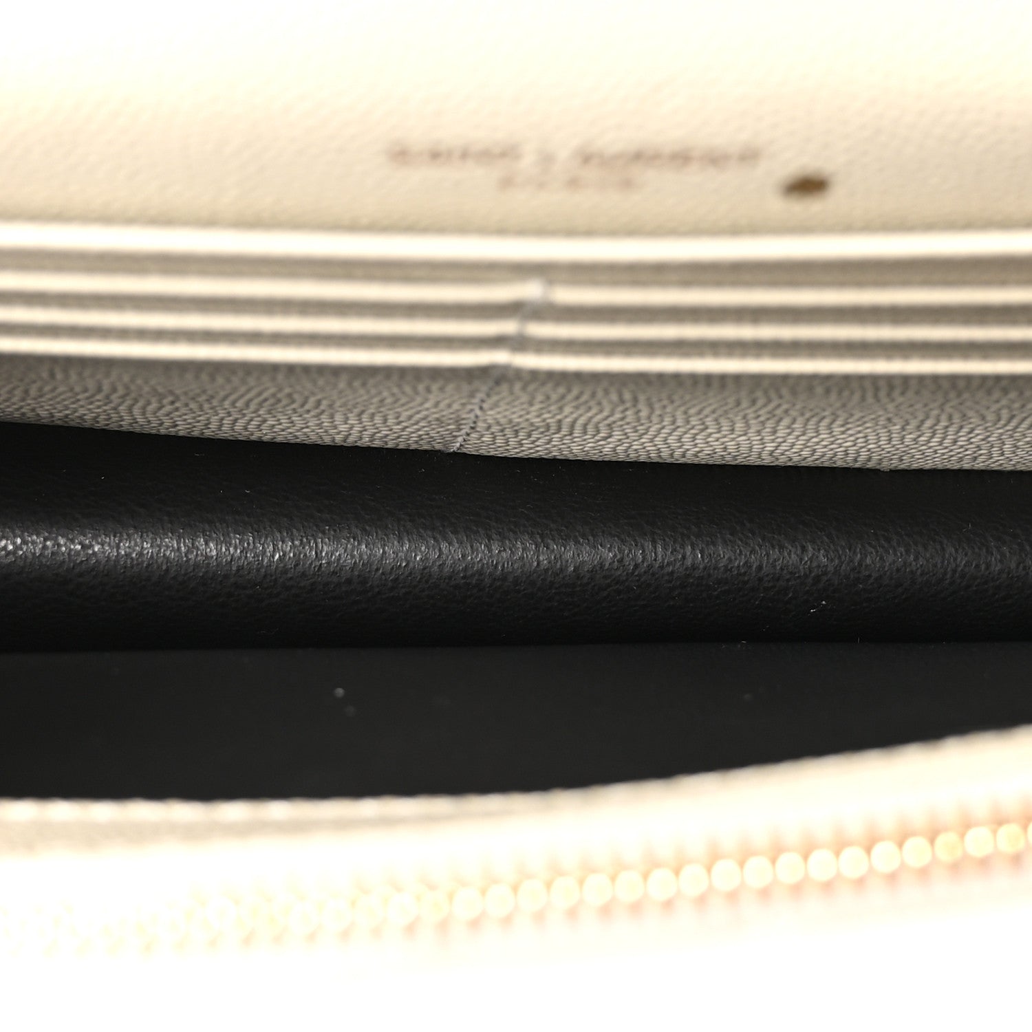 Saint Laurent Grain De Poudre Matelasse Chevron Monogram Envelope Chain Wallet Crema Soft 5 of 10