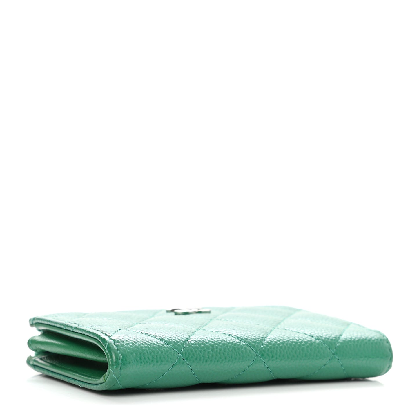 Caviar Quilted Zipped Key Holder Case Green