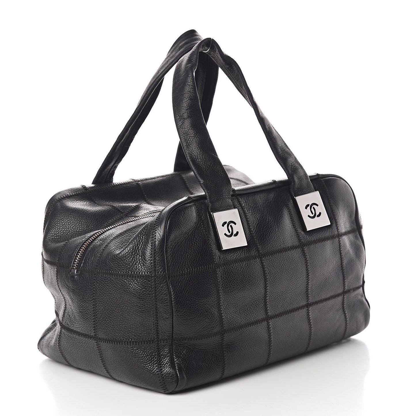 Caviar Square Stitched Bowler Black