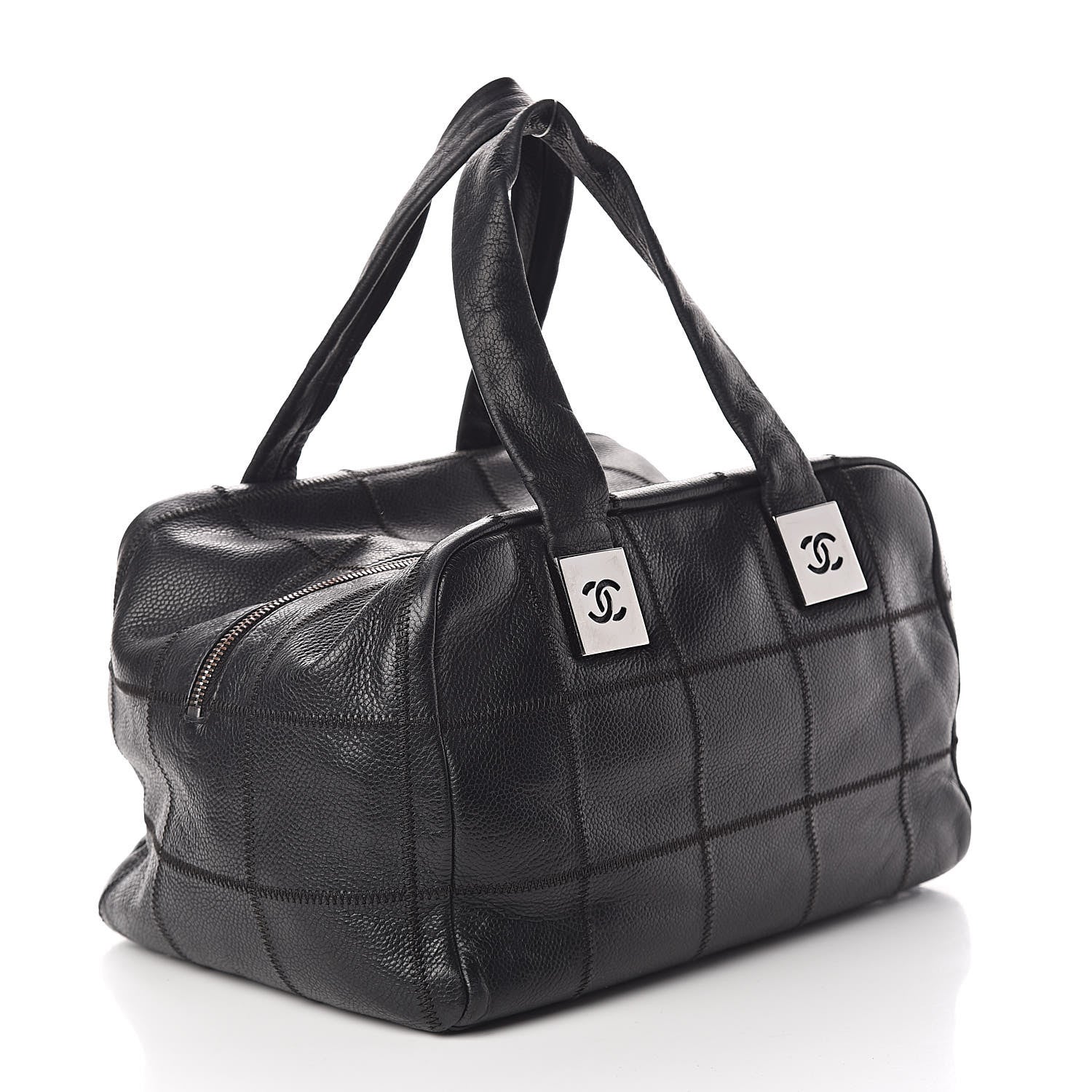 Chanel Caviar Square Stitched Bowler Black 3 of 10