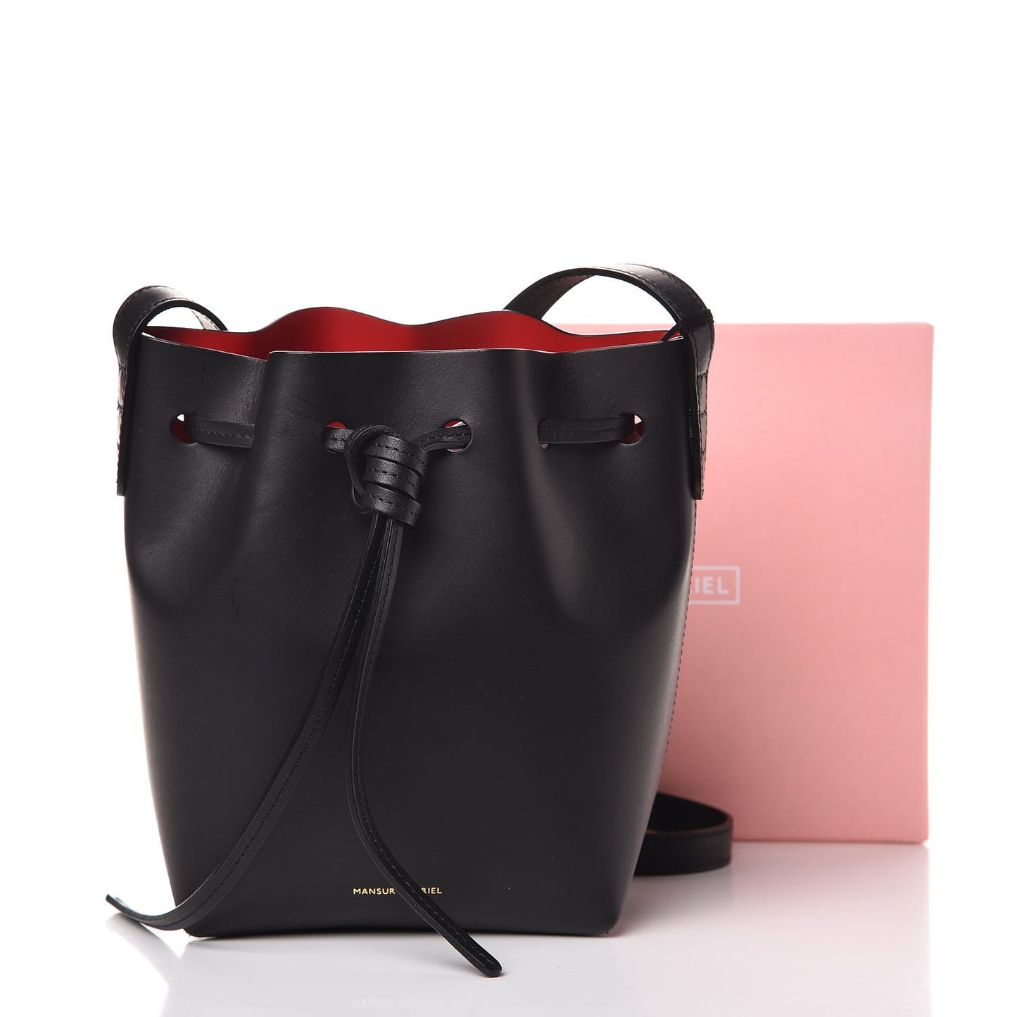 Calfskin Mini Mini Bucket Bag Black Flamma