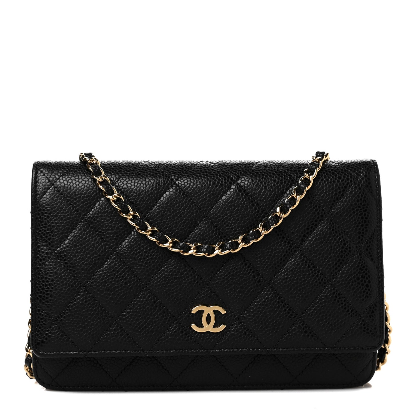 Caviar Quilted Wallet On Chain WOC Black