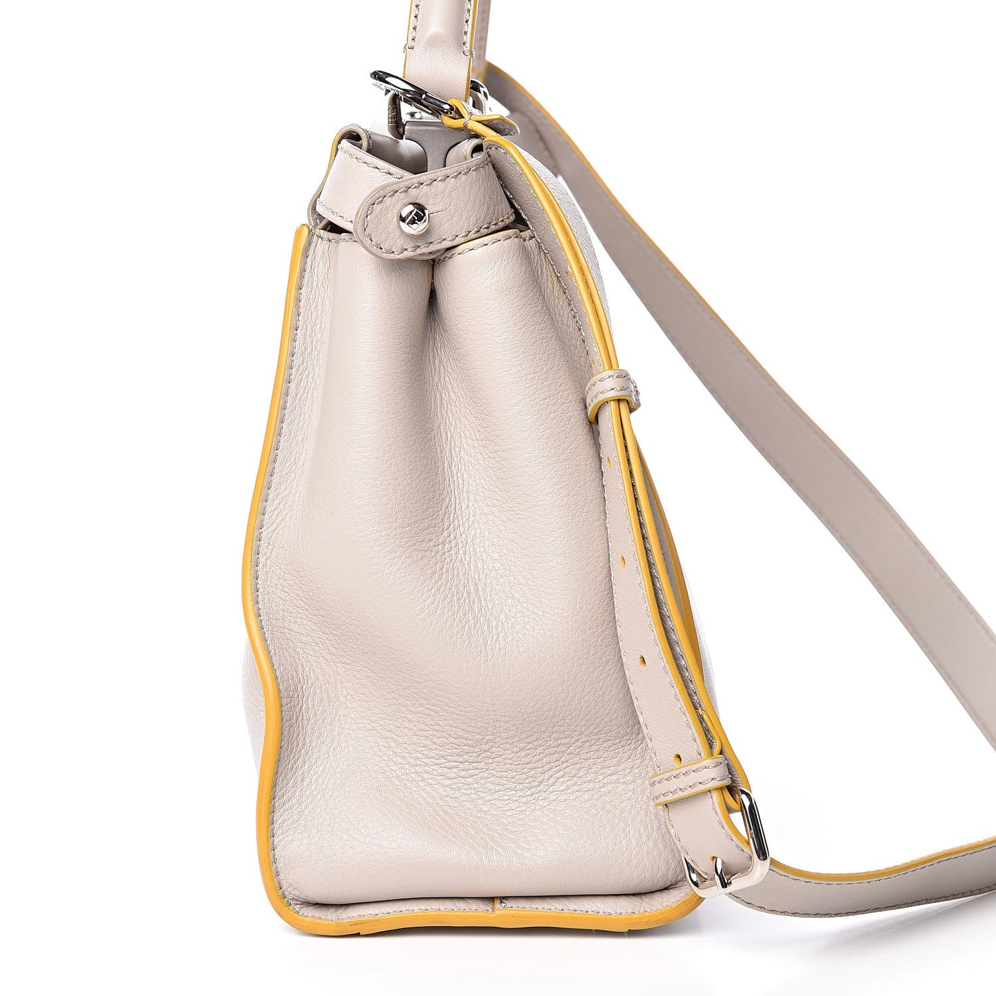 Vitello Seta Burro Medium Peekaboo Iconic Satchel Grigio Polvere Mattone