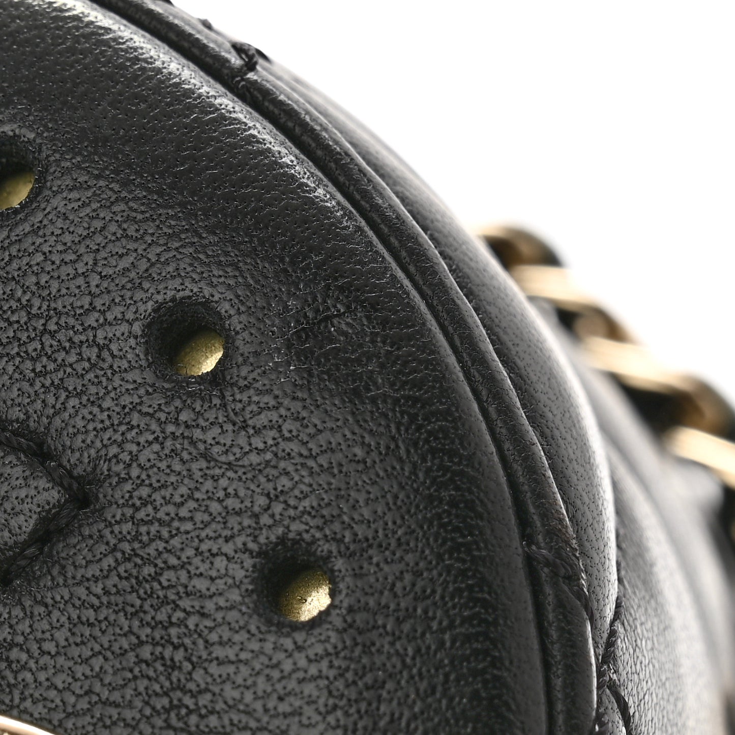 Lambskin Quilted CC To Drink Water Bottle Black Gold
