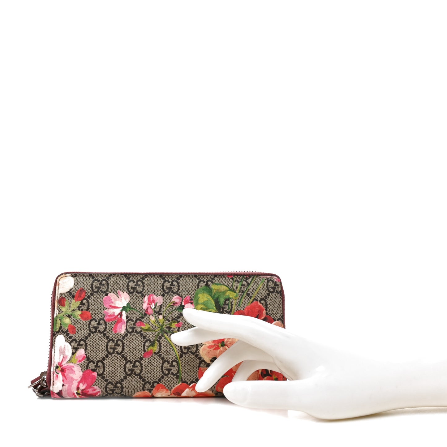 GG Supreme Monogram Blooms Wrist Wallet Beige Multicolor Beige Multicolor Dry Rose