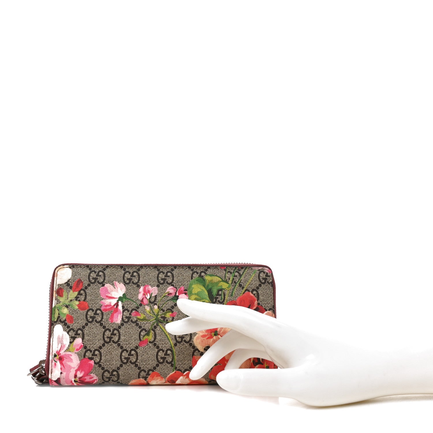 Gucci GG Supreme Monogram Blooms Wrist Wallet Beige Multicolor Beige Multicolor Dry Rose 2 of 8