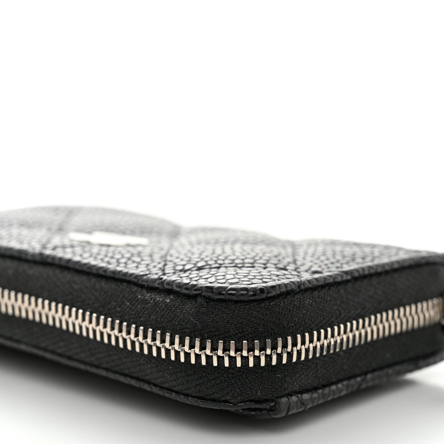 Caviar Quilted Classic Zipped Coin Purse Black
