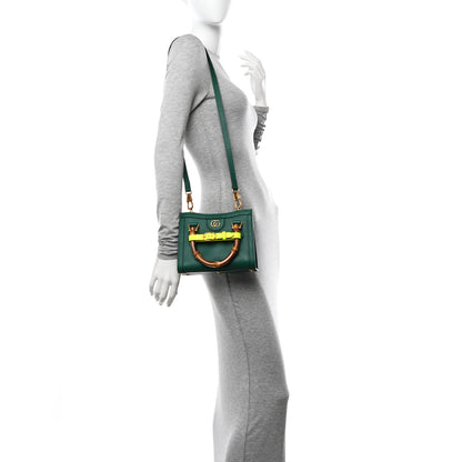 Gucci Wonka Grain Calfskin Mini Diana Tote Bag Green Yellow Fluo 2 of 11