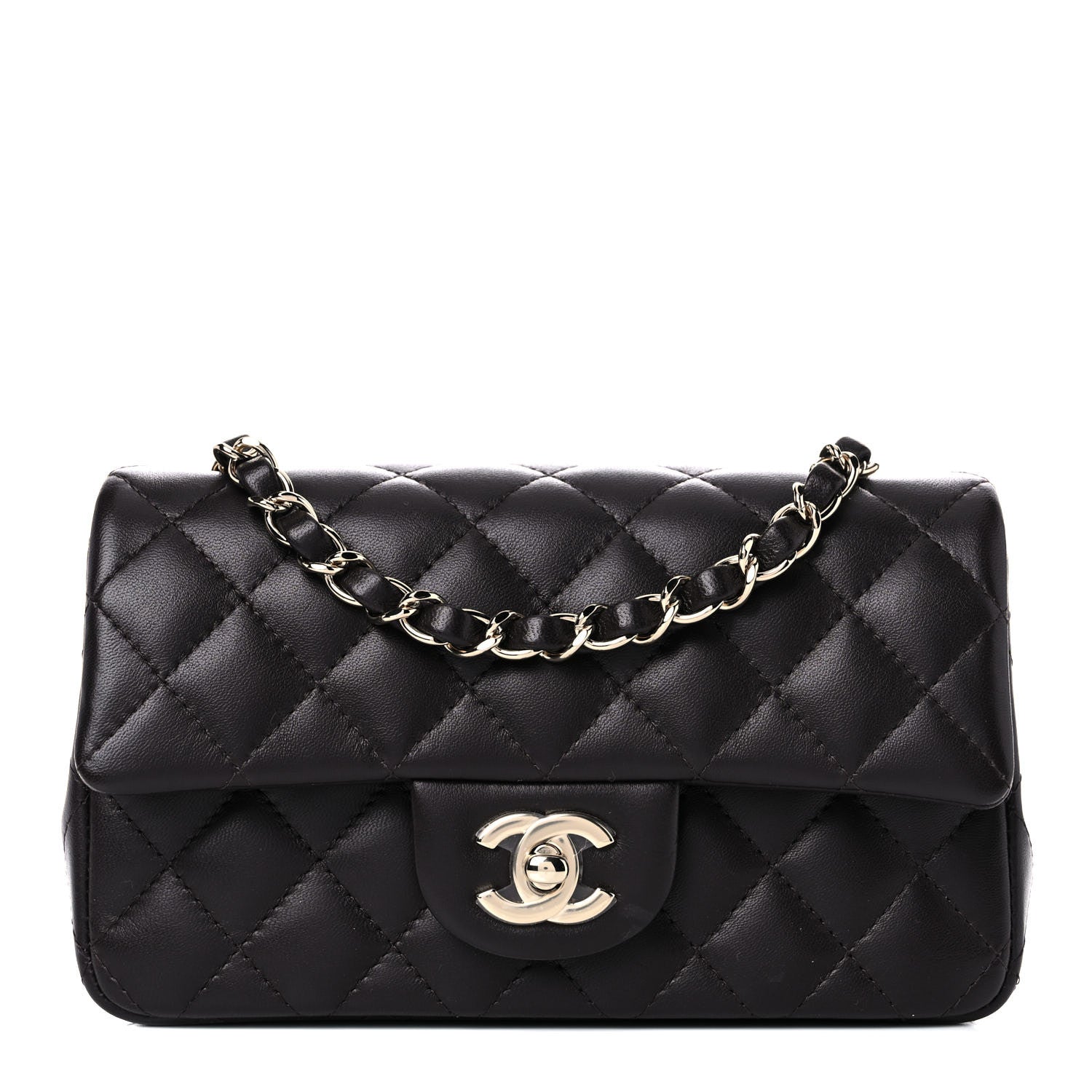 Chanel Lambskin Quilted Mini Rectangular Flap Dark Brown 1 of 11