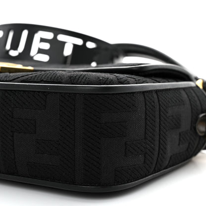 Fendi Canvas Vitello King Extra Strap FF Embroidered Baguette Black 10 of 11