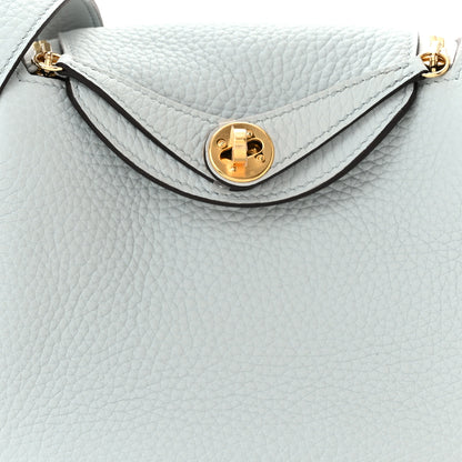 Hermes Taurillon Clemence Mini Lindy 20 Bleu Pale 8 of 11