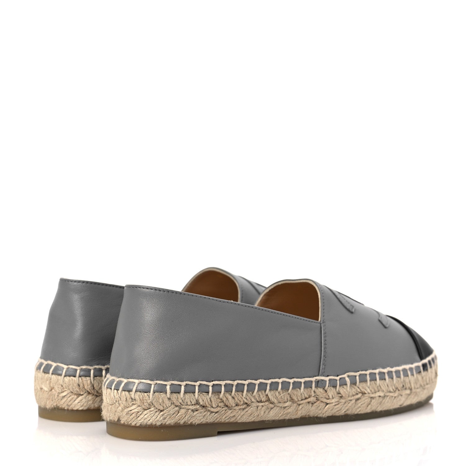 Chanel Lambskin CC Espadrilles 38 Grey Black 4 of 9