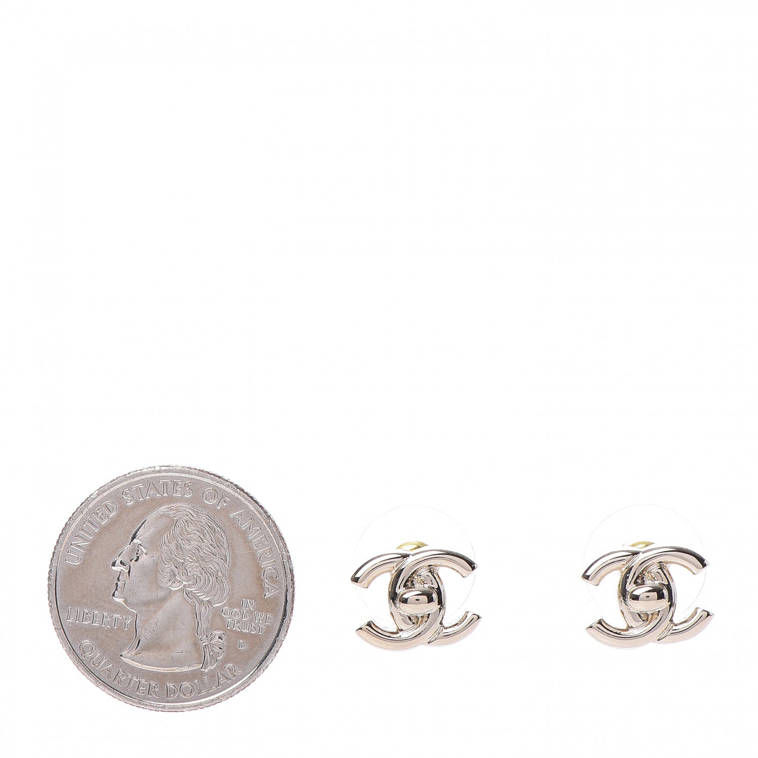 Chanel Metal CC Turnlock Earrings Gold 2 of 5