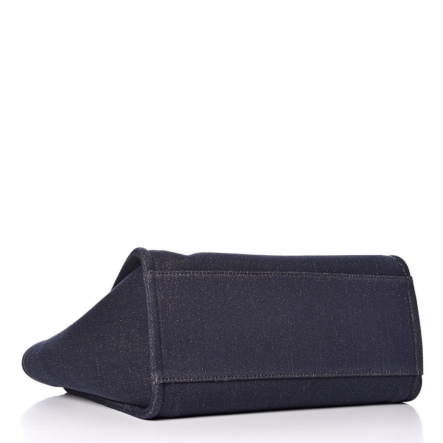 Lurex Canvas Medium Deauville Tote Navy Blue Gold