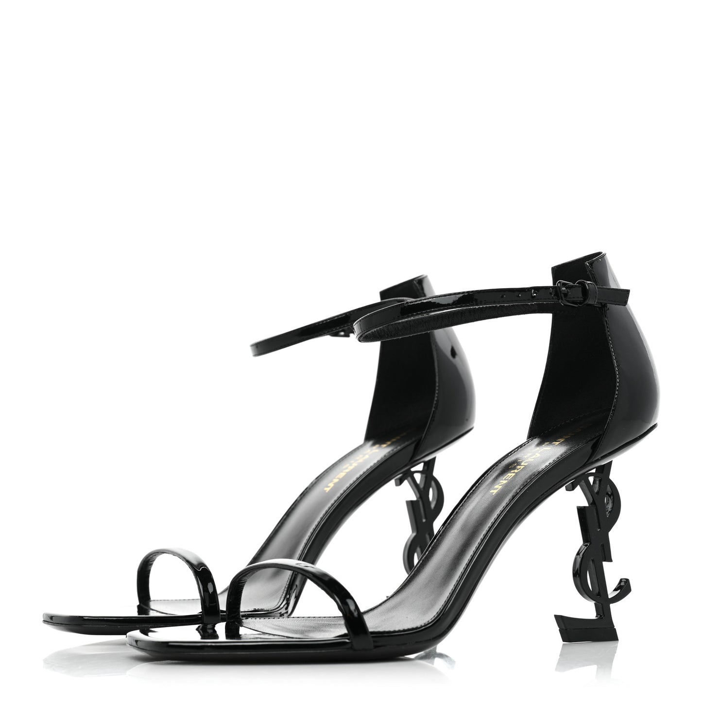 Patent Calfskin Opyum 85 Sandals 37.5 Black