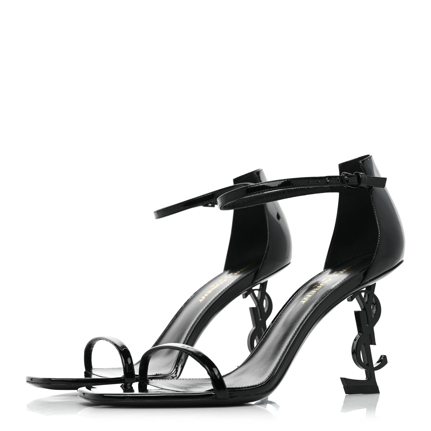 Saint Laurent Patent Calfskin Opyum 85 Sandals 37.5 Black 3 of 10