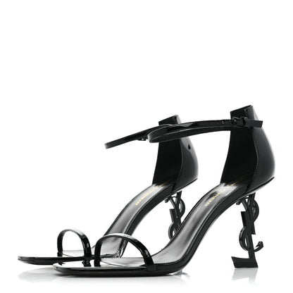 Saint Laurent Patent Calfskin Opyum 85 Sandals 37.5 Black 3 of 10