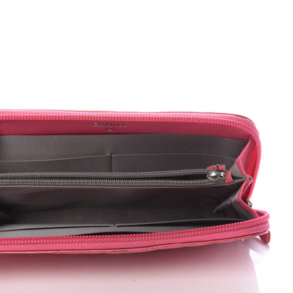 Chanel Patent Calfskin Lucky Symbols Zip Around Wallet Fuchsia 5 of 11
