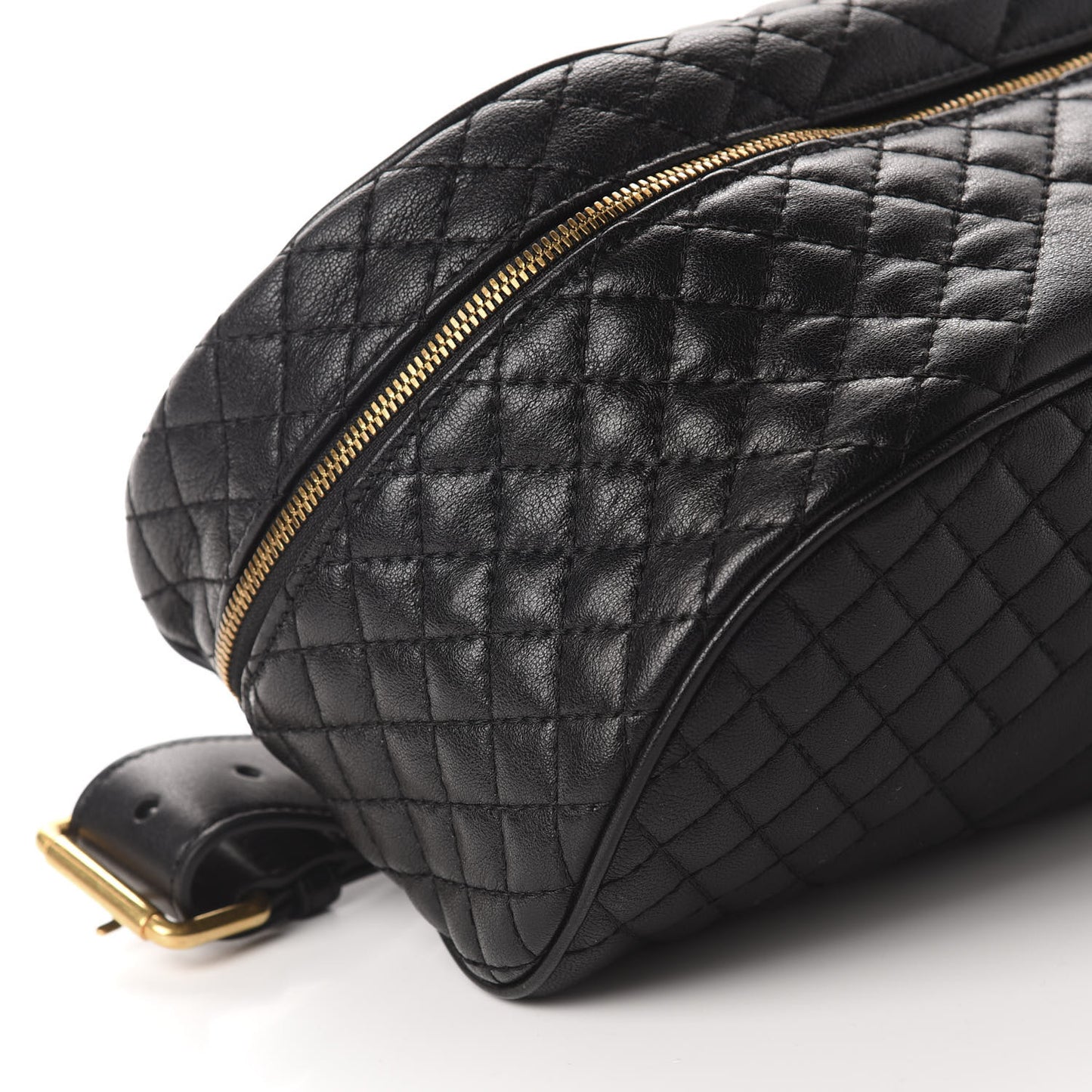 Calfskin Quilted Icon Belt Bag Black