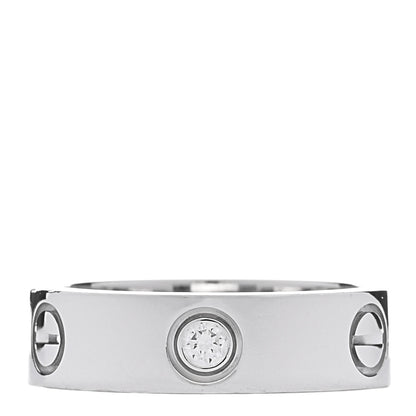 Cartier 18K White Gold 3 Diamond 5.5mm LOVE Ring 54 7 1 of 5