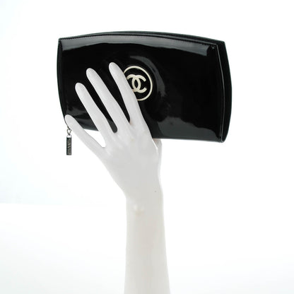 Chanel Patent Large CC Compact Zip Gusset Wallet Black 2 of 8