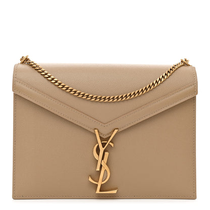 Saint Laurent Grain De Poudre Monogram Cassandra Clasp Bag Latte 1 of 9