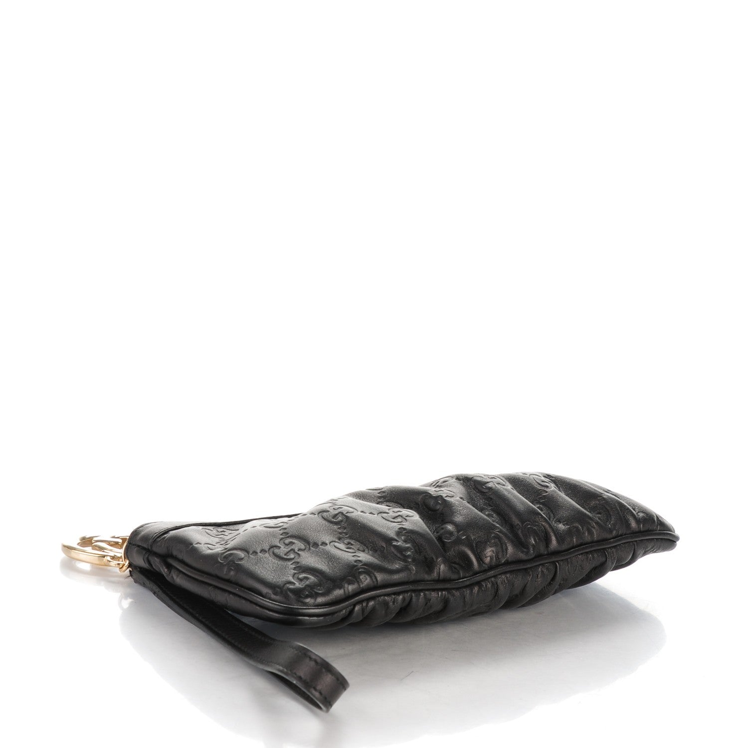 Gucci Guccissima Signature New Britt Wristlet Black 4 of 7