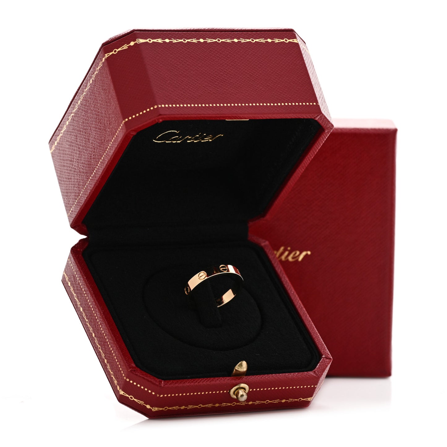 18K Yellow Gold 3.5mm LOVE Wedding Band Ring 56 7.5