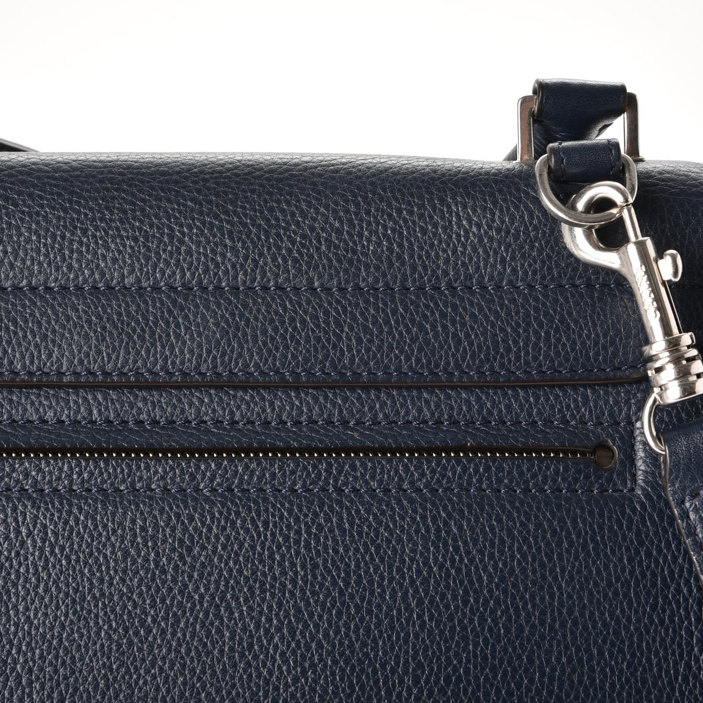 Drummed Calfskin Suede Medium Trapeze Navy