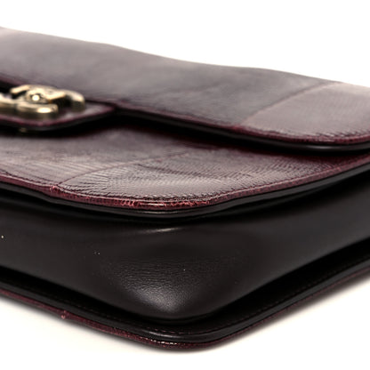 Chanel Lizard Lambskin Quilted Large Perfect Edge Flap Burgundy 10 of 10