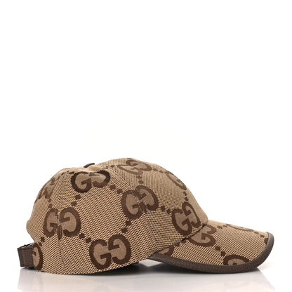 Gucci Monogram Jumbo GG Baseball Hat M 57 Camel Ebony 5 of 8
