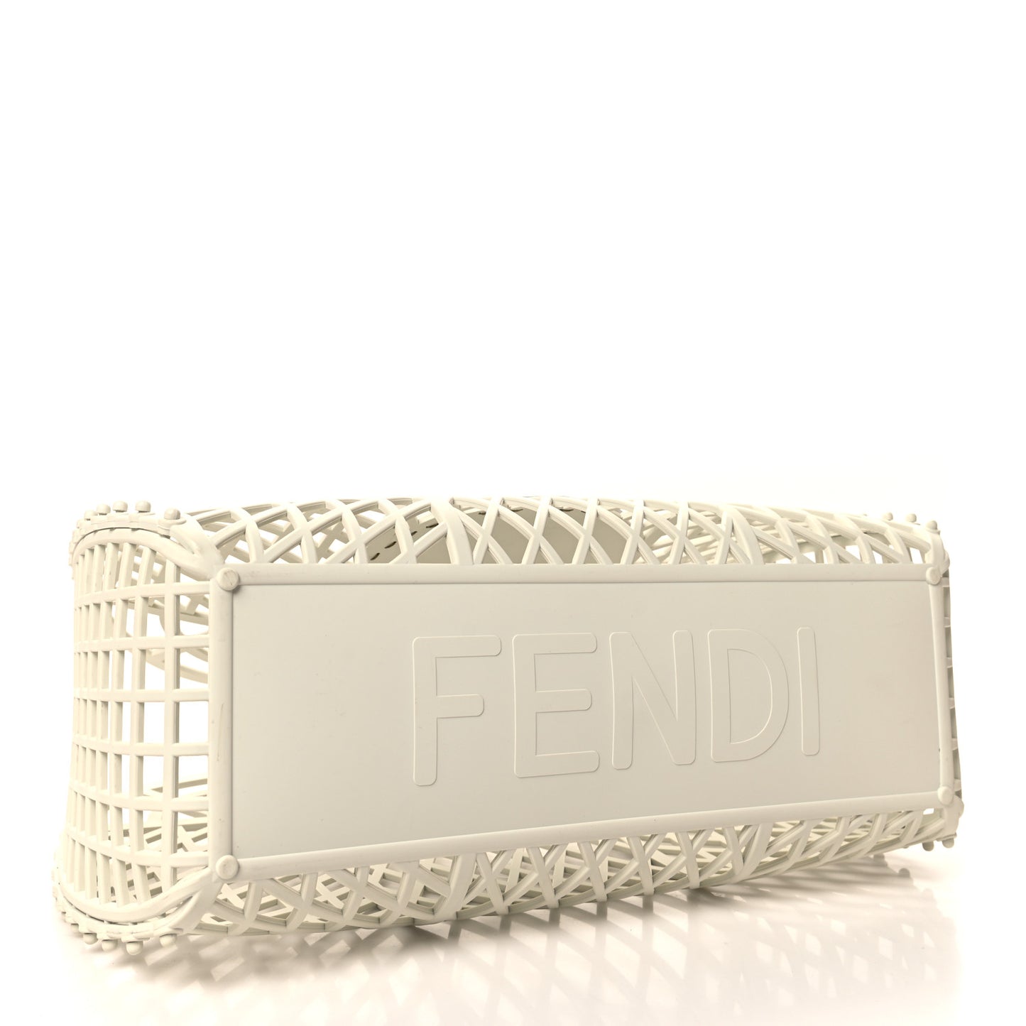 Recycled Plastic Vitello Liberty Matte Medium Fendi Basket White Ice