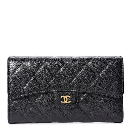Chanel Caviar Quilted Large Flap Wallet Black 1 of 10