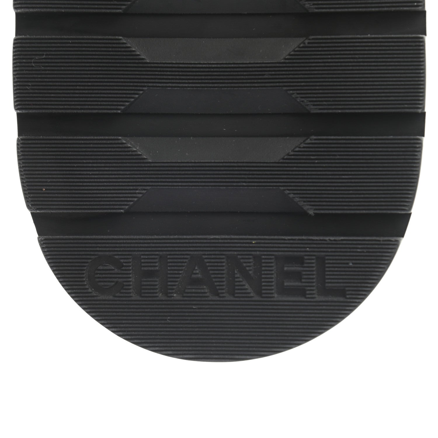 Chanel Calfskin Quilted Lace Up Combat Boots 37.5 Beige Black 7 of 8