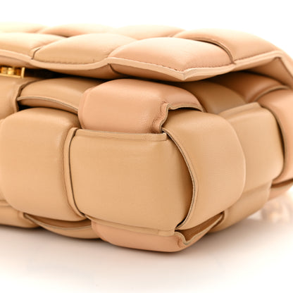 Bottega Veneta Lambskin Maxi Intreccio Padded Chain Cassette Crossbody Bag Almond 10 of 12