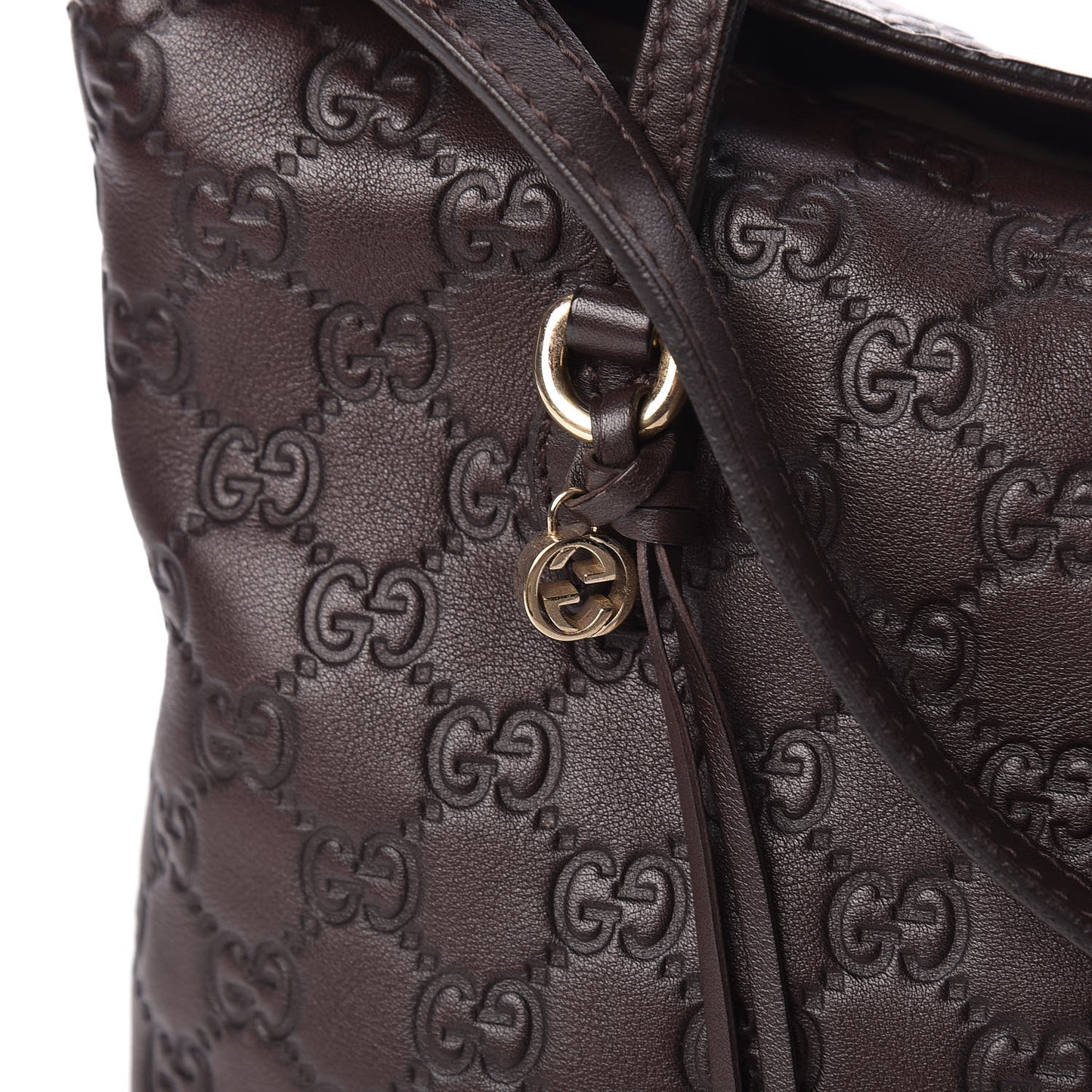 Guccissima Medium Bree Foldover Tote Chocolate