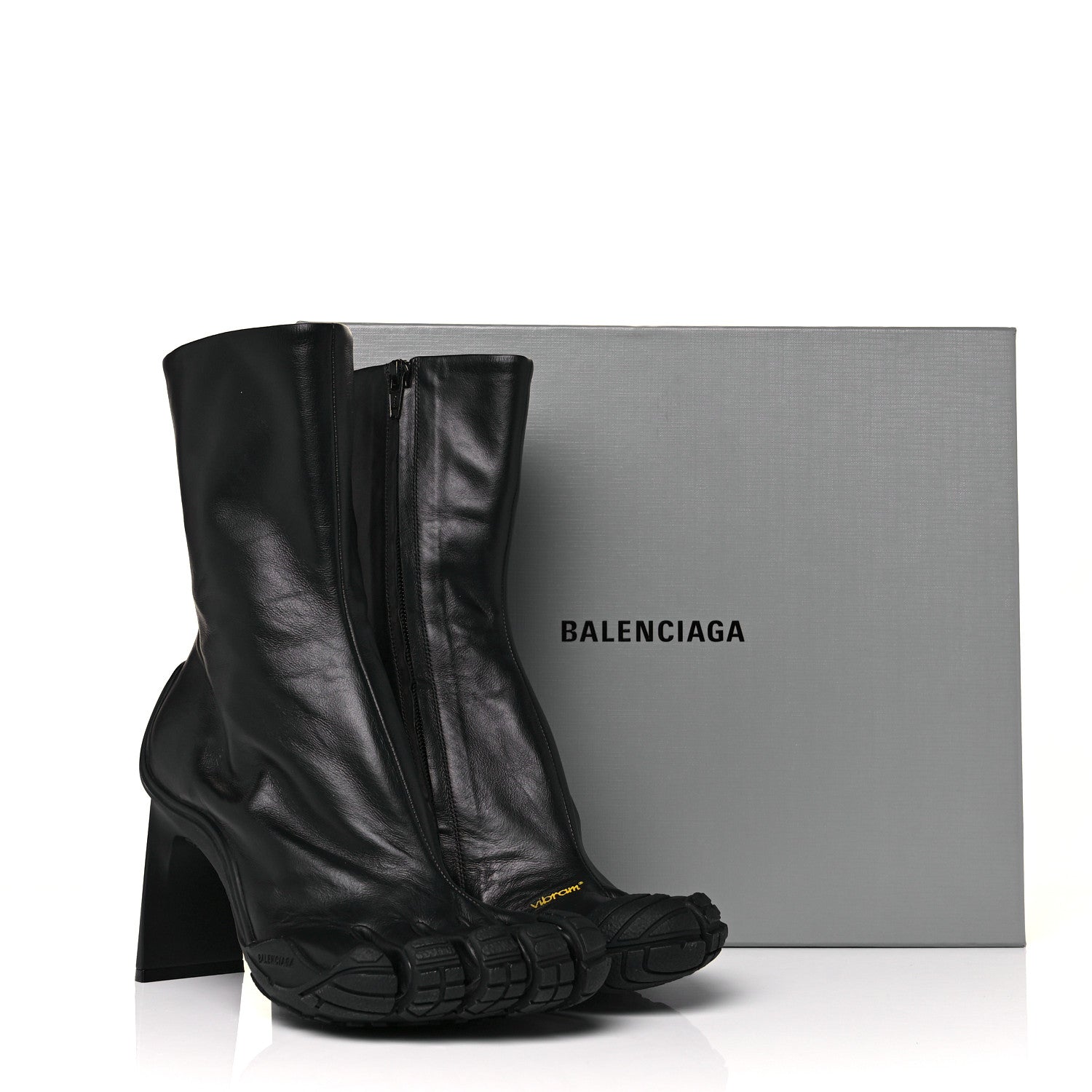 Balenciaga X VIBRAM Calfskin 80mm Toe Booties 39 Black 9 of 9