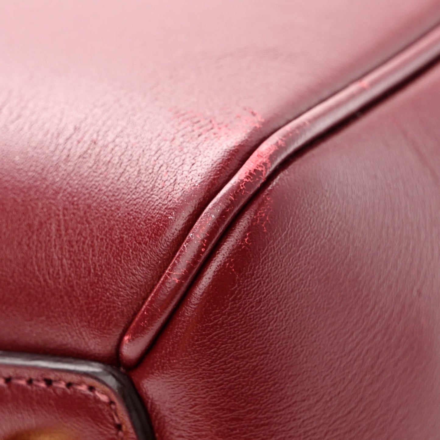 Satinated Calfskin Medium 16 Top Handle Bag Light Burgundy