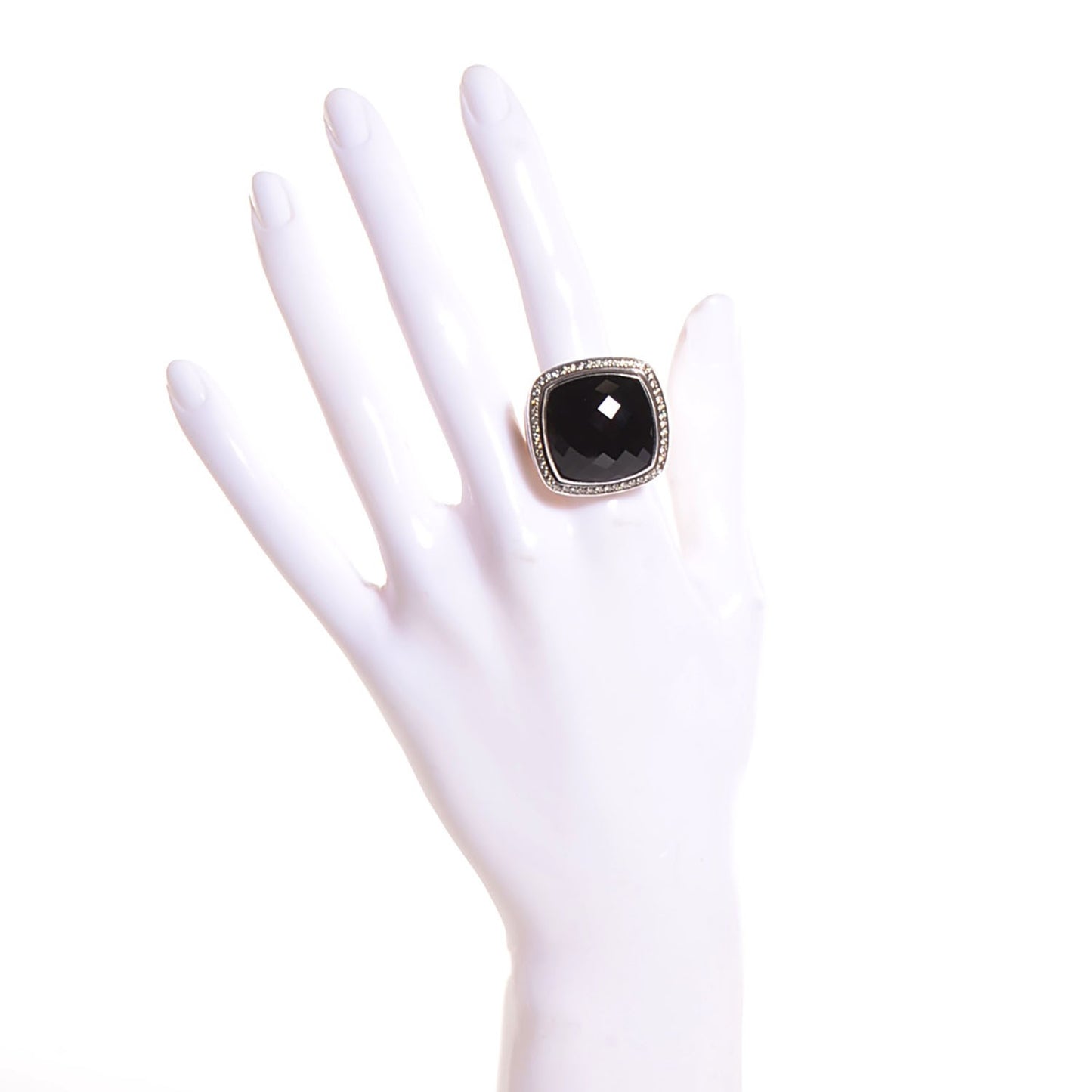Sterling Silver Diamond Black Onyx 20mm Albion Statement Ring 60 9